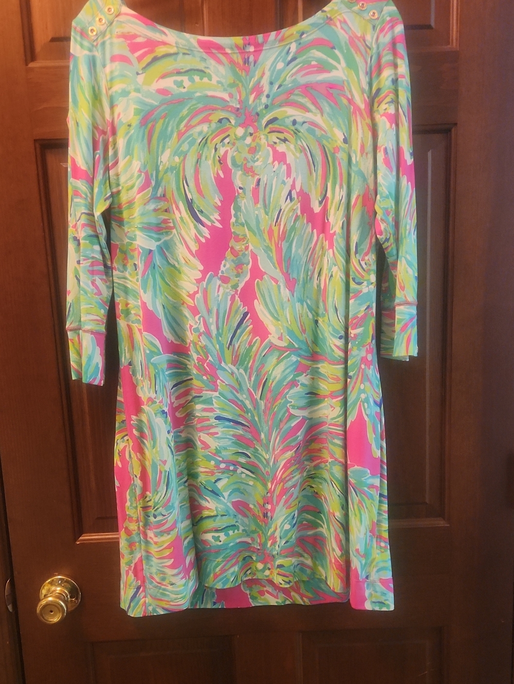Lilly Pulitzer Pink Multicolor Palm-Print Mini Dress